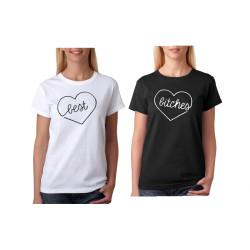 Dámské tričko pro BFF - Best v srdíčku
