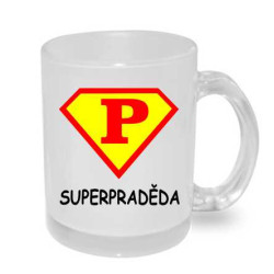 Hrnek Super Praděda ve znaku supermana