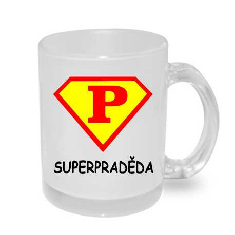 Hrnek Super Praděda ve znaku supermana