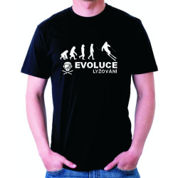 Pánské tričko - Evoluce lyžování