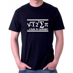 Pánské tričko - výpočet pí, matematika