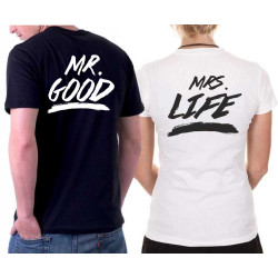 Set triček pro pár Mr. Good - Mrs. Life.