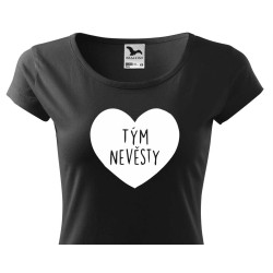 Dámské tričko - Tým nevěsty v srdíčku