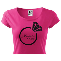 Dámské tričko pro nevěstu - Nevěsta s datem svatby
