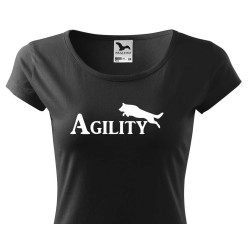 Agility - Dámské tričko s potiskem kynologickým sportem.