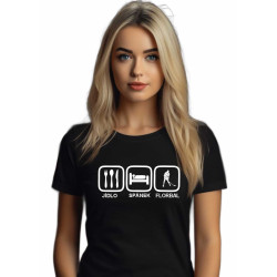 Dívčí tričko Jídlo, spánek, florbal