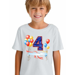 Dětské Tričko k 4. Narozeninám s Číslem