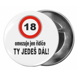 Narozeninová placka k 18. narozeninám - Omezuje jen řidiče