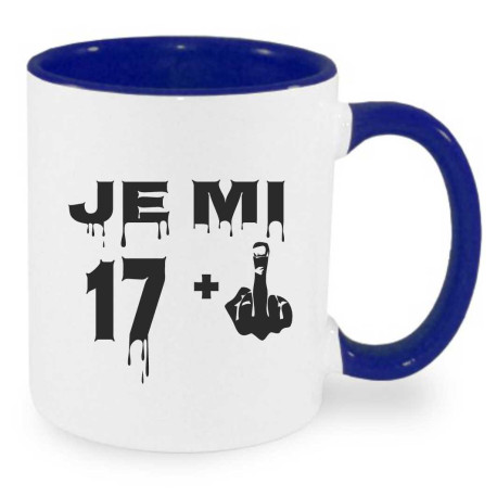 Hrnek k 18 narozeninám - Je mi 17 plus prostředníček