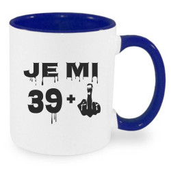 Hrnek k 40 narozeninám - Je mi 39 plus prostředníček