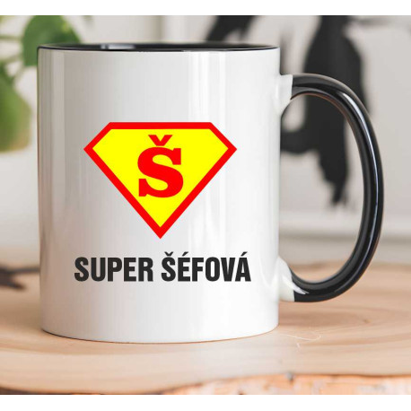 Hrnek pro šéfovou - Super šéfová ve znaku supermana