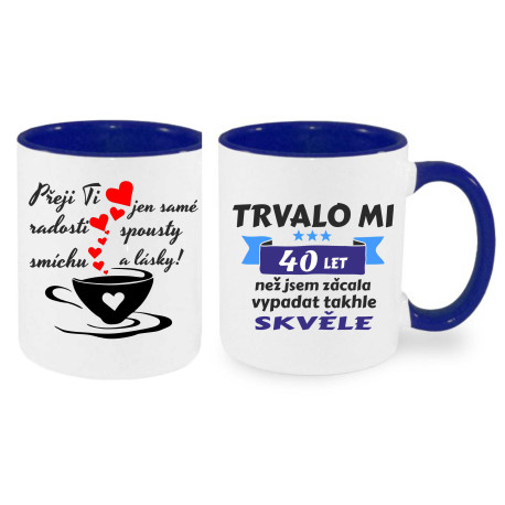 Hrníček k 40. narozeninám  -  Přeji ti jen samé radosti