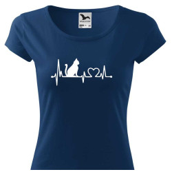 Dámské tričko Kardiogram a kočka