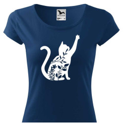 Dámské tričko - Kočka na hrudi
