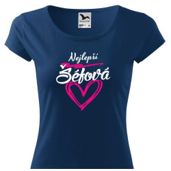 Tričko pro šéfovou - Nejlepší šéfová pod srdíčkem