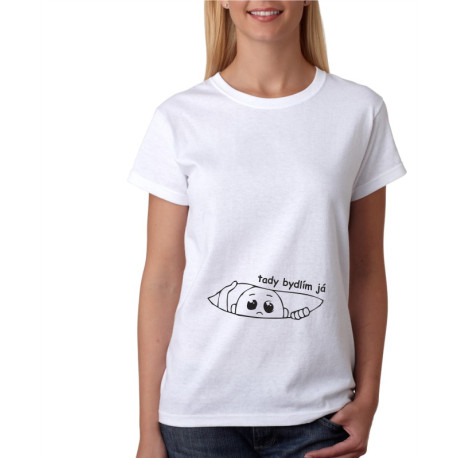 Dámské těhotenské tričko - Tady bydlím já