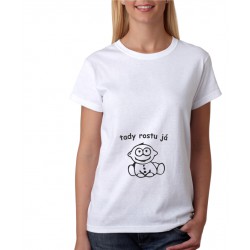 Tady rostu já - Dámské těhotenské tričko pro nastávající maminky