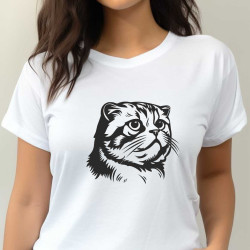 Dámské tričko s potiskem Skotské klapouché kočky