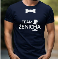 Pánské tričko - ženichův team s motýlkem
