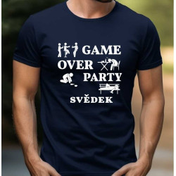 Pánské tričko s vtipným potiskem - Game over party svědek
