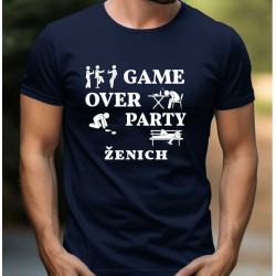 Pánské tričko s vtipným potiskem - Game over party ženich