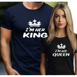 Párová trička s potiskem I am his Queen - I am her King