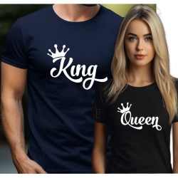 Párová trička s potiskem Queen - King s korunkou