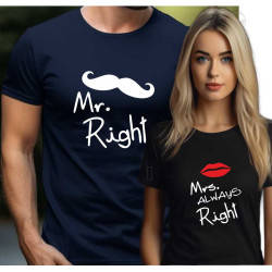 Párové trička Mr. Right / Mrs. Always right