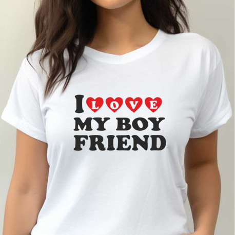 Dámské tričko - I love my Boyfriend