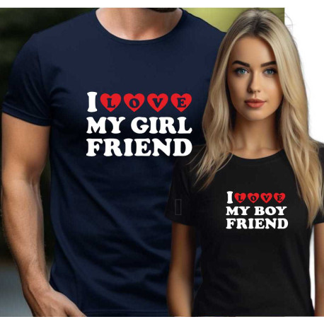 Párové trička s potiskem I love my Girfriend - Boyfriend