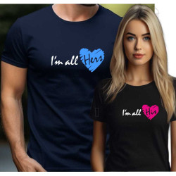 Párové trička s potiskem Mé srdce patří ji - jemu