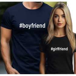 Párové trička s potiskem Hastag Boyfriend - Girlfriend