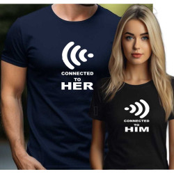 Párová trička - Wifi connected to HER and HIM