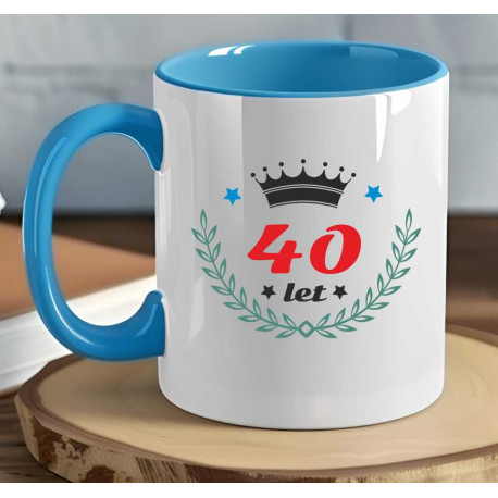 Narozeninový hrnek - 40 let s korunkou