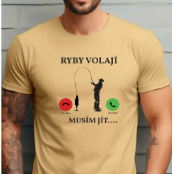 Pánské tričko - Ryby volají musím jít