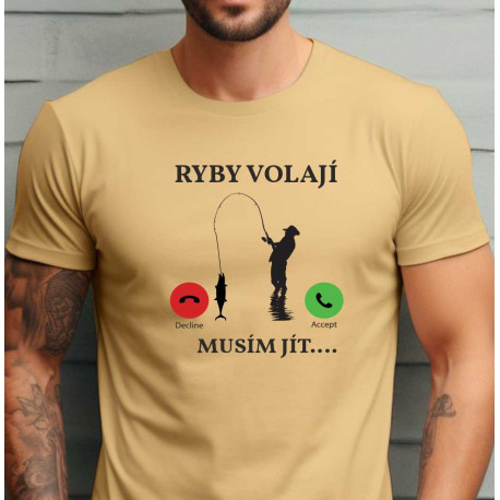 Pánské tričko - Ryby volají musím jít