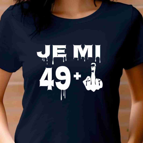 Dámské tričko k 50 narozeninám  - Je mi 49 plus prostředníček