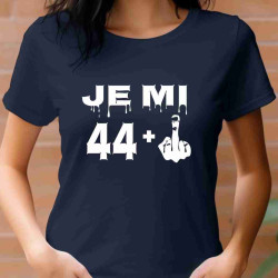 Dámské tričko k 45 narozeninám  - Je mi 44 plus prostředníček