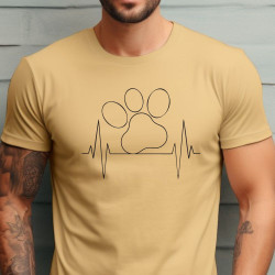 Pánské tričko - Heartbeat  psí tlapka
