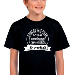 Dětské tričko 6 roků dozrál k dokonalosti