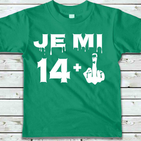 Dětské tričko Je mi 14 plus prostředníček