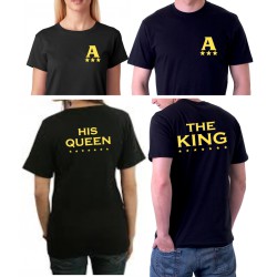 Párová trička The King a His Queen - oboustraný potisk