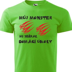 Dětské tričko - Můj monster mi sežral domácí úkoly