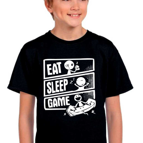 Dětské tričko jídlo spánek a hrát počitačové hry