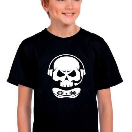 Dětské tričko Hráč počiračových her s lebkou