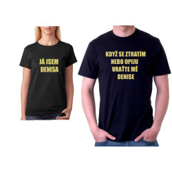 Sada triček pro páry Když se ztratím nebo opiju vraťte mě Vaše jméno