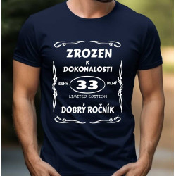 Pánské tričko 33 let zrozen k dokonalosti