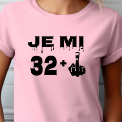 Dámské tričko k 33 narozeninám - Je mi 32 plus prostředníček