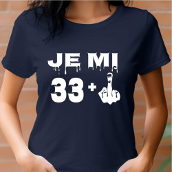 Dámské tričko k 34 narozeninám - Je mi 33 plus prostředníček