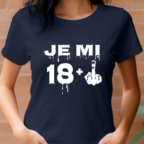 Dámské tričko k 19 narozeninám  - Je mi 18 plus prostředníček